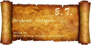 Brukner Talabor névjegykártya